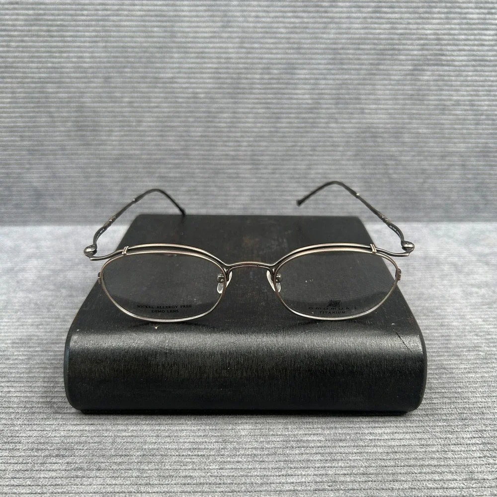 Omomuki K005 Titanium Y2k Eyeglass Frames Bronze Oval Japan Made 48-18-135